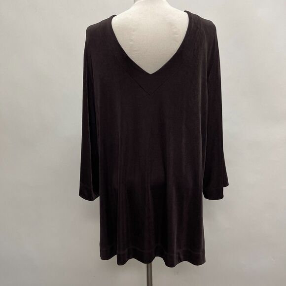 Soft Surroundings Women's Top 2X Brown V-Neck - Picture 5 of 11